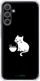 Силикон с усиленными углами чехол С милым котом на черном фоне для Samsung Galaxy A15 - 6528sp-3357 изображение 