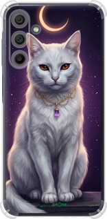 Силикон с усиленными углами чехол Mystic White Cat Gothic Dark Purple Gold для Samsung Galaxy A15 - 6805sp-3357 изображение 