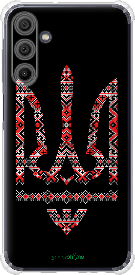 Силикон с усиленными углами чехол Герб - вышиванка на черном фоне для Samsung Galaxy A15 - 1196sp-3357 изображение 