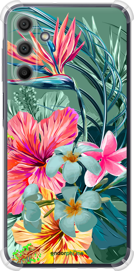 Силикон с усиленными углами чехол Тропические цветы v1 для Samsung Galaxy A15 - 4667sp-3357 изображение 