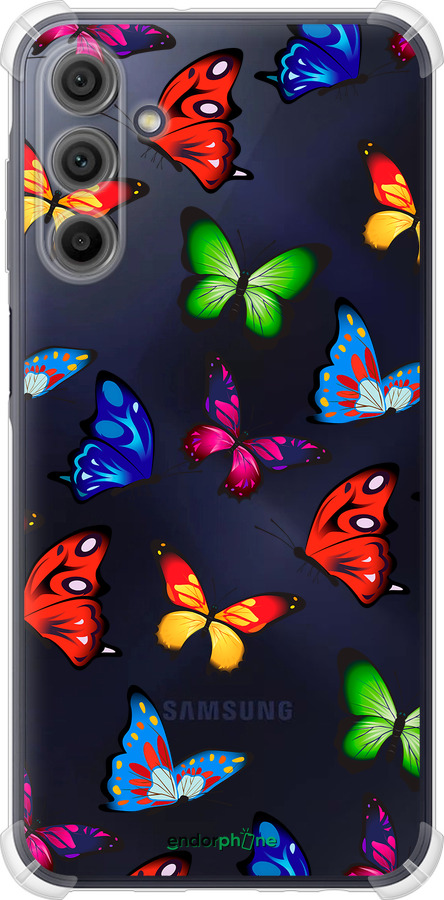 Силикон с усиленными углами чехол Красочные мотыльки для Samsung Galaxy A15 - 4761sp-3357 изображение 
