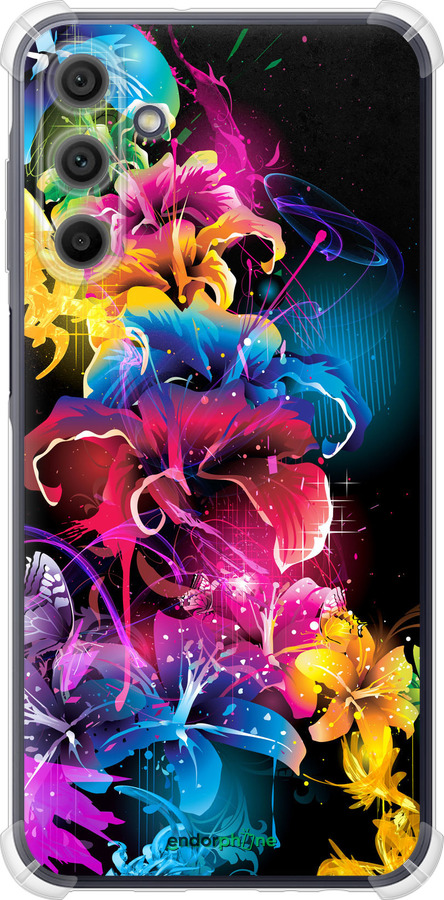 Силикон с усиленными углами чехол Абстрактные цветы для Samsung Galaxy A15 - 511sp-3357 изображение 