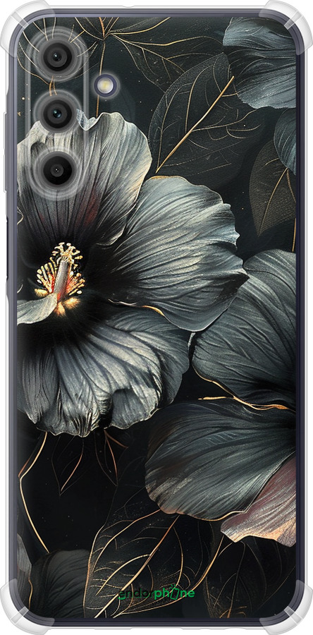 Силикон с усиленными углами чехол Черные цветы для Samsung Galaxy A15 - 6031sp-3357 изображение 