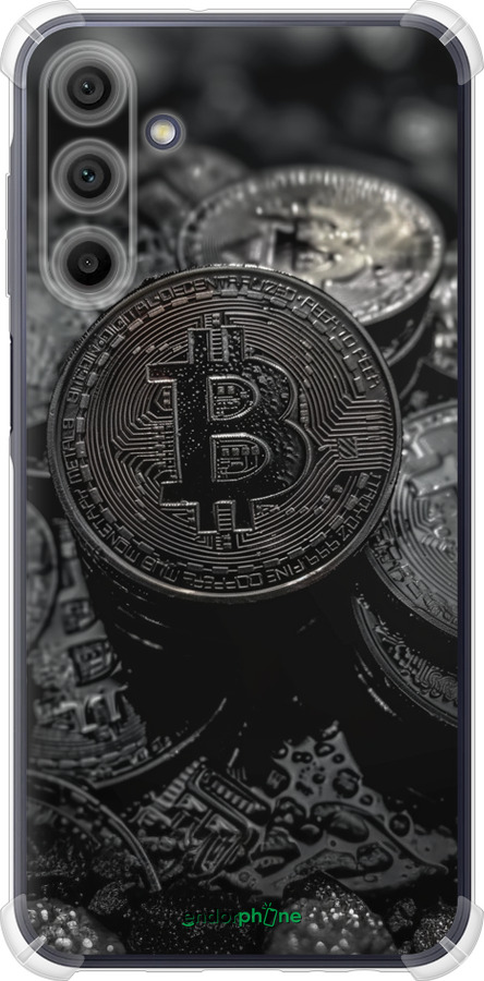 Силикон с усиленными углами чехол Black Bitcoin для Samsung Galaxy A15 - 6090sp-3357 изображение 