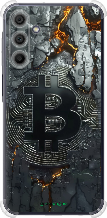 Силіконовий протиударний с посиленими кутами чехол Розпечений біткойн для Samsung Galaxy A15 - 6091sp-3357 изображение 