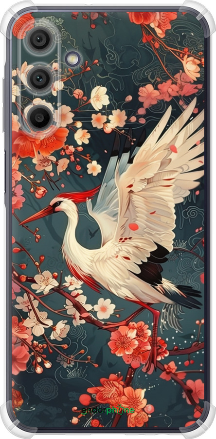 Силикон с усиленными углами чехол Сакура и аист для Samsung Galaxy A15 - 6108sp-3357 изображение 