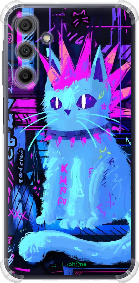Силикон с усиленными углами чехол Кот панк для Samsung Galaxy A15 - 6311sp-3357 изображение 