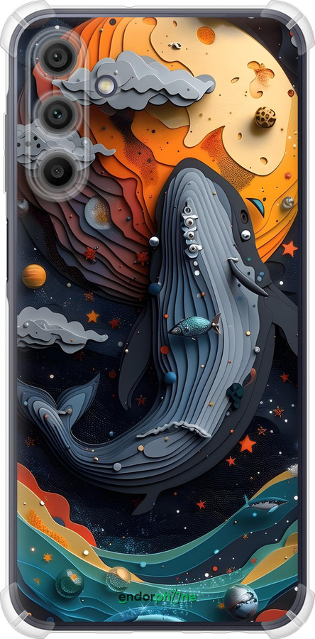 Силіконовий протиударний с посиленими кутами чехол Кит у космосі для Samsung Galaxy A15 - 6328sp-3357 изображение 