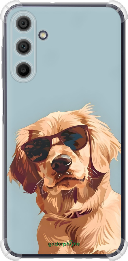 Силикон с усиленными углами чехол Пес в очках для Samsung Galaxy A15 - 6381sp-3357 изображение 