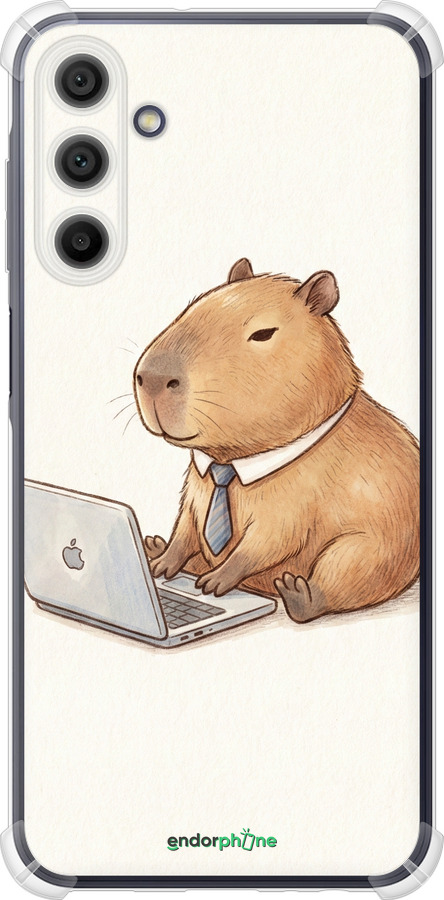 Силикон с усиленными углами чехол Funny Capybara CEO Working для Samsung Galaxy A15 - 6777sp-3357 изображение 