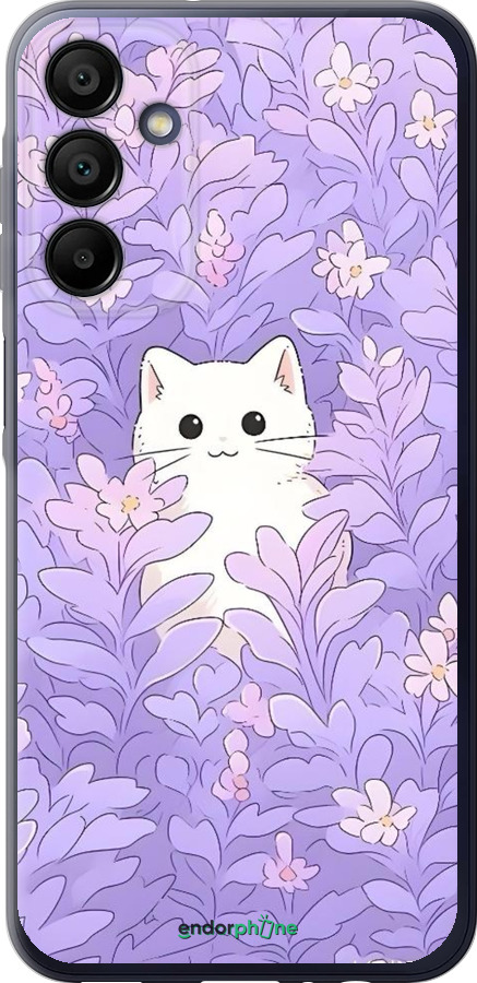 Силіконовий чехол Котик в цветах для Samsung Galaxy A15 - 6390u-3357 изображение 