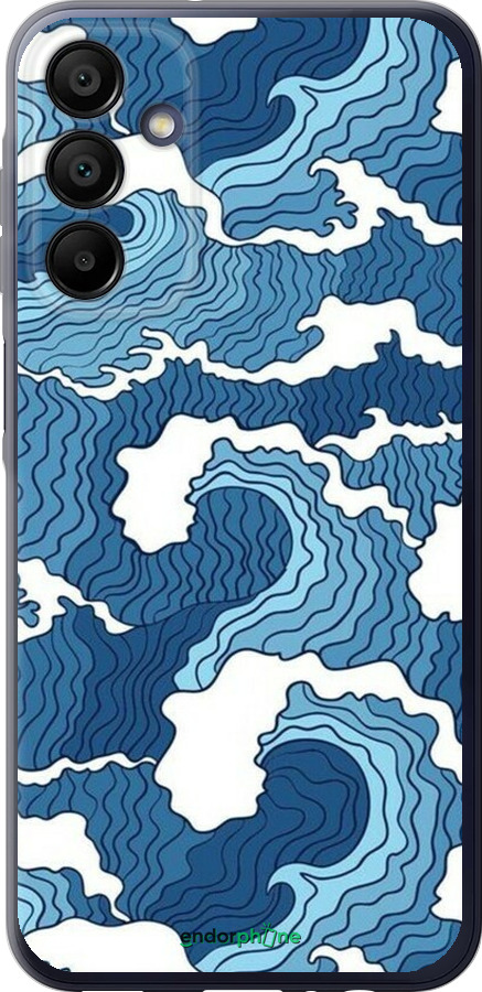 Силиконовый чехол Абстрактный рисунок морских волн для Samsung Galaxy A15 - 6538u-3357 изображение 