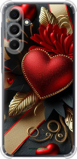 Силикон с усиленными углами чехол Сердечки v2 для Samsung Galaxy A16 - 5832sp-3775 изображение 
