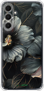 Силикон с усиленными углами чехол Черные цветы для Samsung Galaxy A16 - 6031sp-3775 изображение 