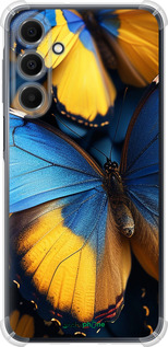 Силикон с усиленными углами чехол Желто-голубые бабочки для Samsung Galaxy A16 - 6046sp-3775 изображение 