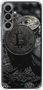 Силикон с усиленными углами чехол Black Bitcoin для Samsung Galaxy A16 - 6090sp-3775 изображение 