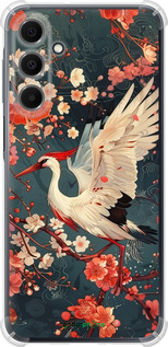 Силикон с усиленными углами чехол Сакура и аист для Samsung Galaxy A16 - 6108sp-3775 изображение 
