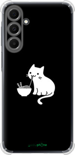 Силикон с усиленными углами чехол С милым котом на черном фоне для Samsung Galaxy A16 - 6528sp-3775 изображение 