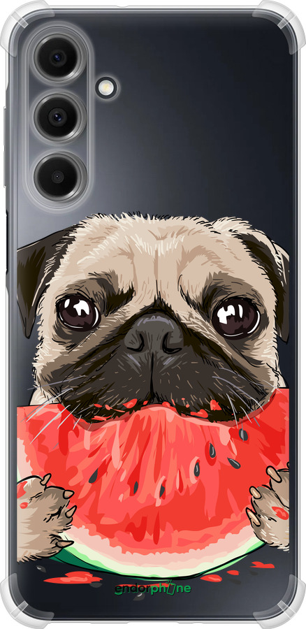 Силикон с усиленными углами чехол Мопс и арбуз для Samsung Galaxy A16 - 4665sp-3775 изображение 