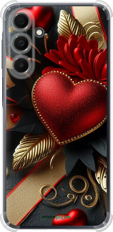Силикон с усиленными углами чехол Сердечки v2 для Samsung Galaxy A16 - 5832sp-3775 изображение 