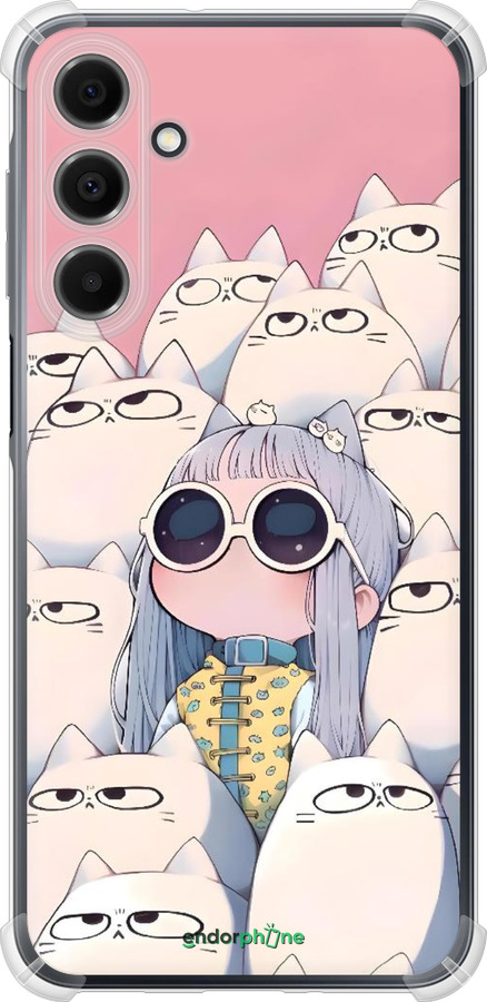 Силикон с усиленными углами чехол Малышка с котами для Samsung Galaxy A16 - 6295sp-3775 изображение 