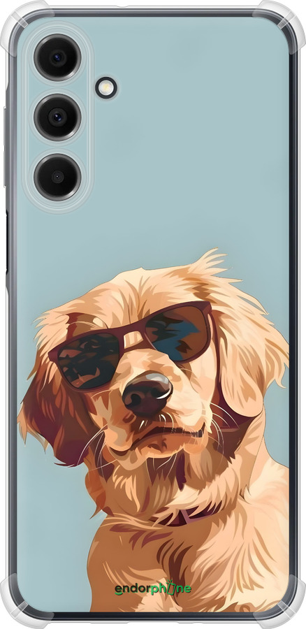 Силикон с усиленными углами чехол Пес в очках для Samsung Galaxy A16 - 6381sp-3775 изображение 