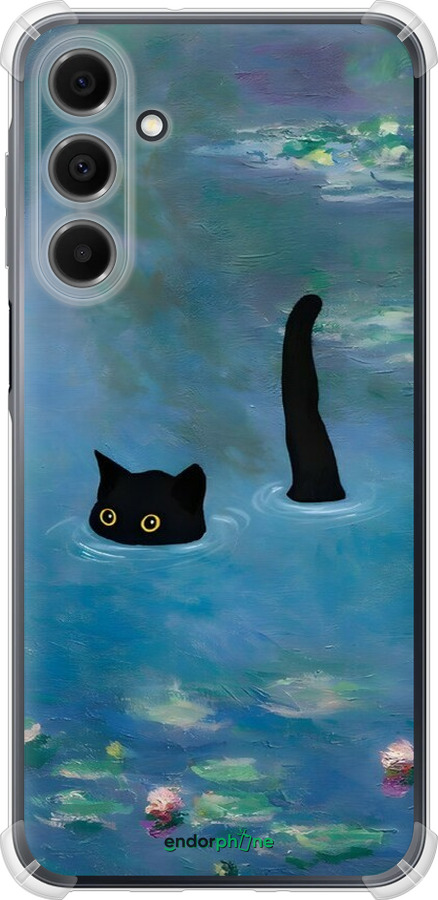 Силикон с усиленными углами чехол С изображением кота и водяной лилии Monet для Samsung Galaxy A16 - 6519sp-3775 изображение 