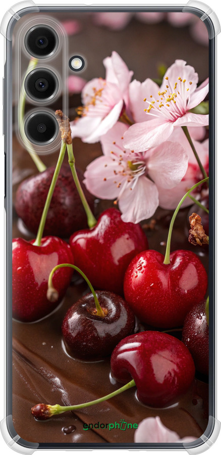 Силикон с усиленными углами чехол Вишня в шоколаде для Samsung Galaxy A16 - 6698sp-3775 изображение 