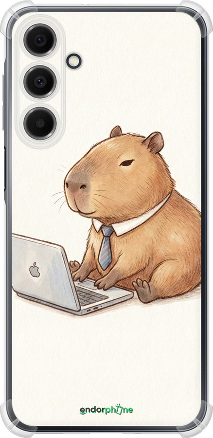 Силикон с усиленными углами чехол Funny Capybara CEO Working для Samsung Galaxy A16 - 6777sp-3775 изображение 
