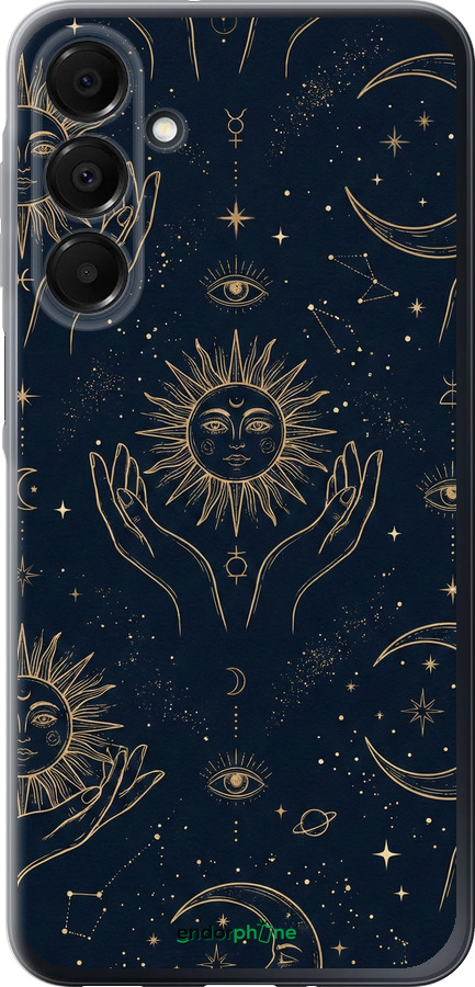Силиконовый чехол Celestial Harmony: Sun & Moon Gold Mystic Pattern для Samsung Galaxy A16 - 6778u-3775 изображение 