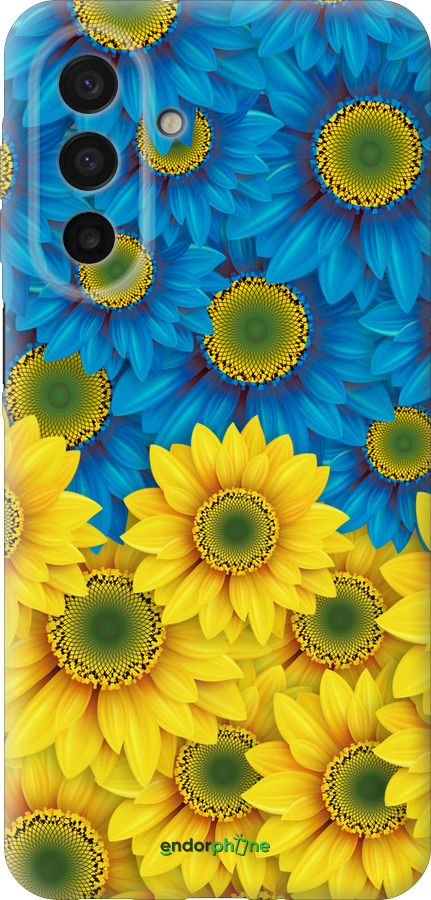 Силиконовый чехол Жёлто-голубые цветы для Samsung Galaxy A17 - 1048u-4060 изображение 