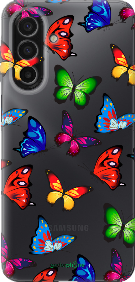 Силиконовый чехол Красочные мотыльки для Samsung Galaxy A17 - 4761u-4060 изображение 