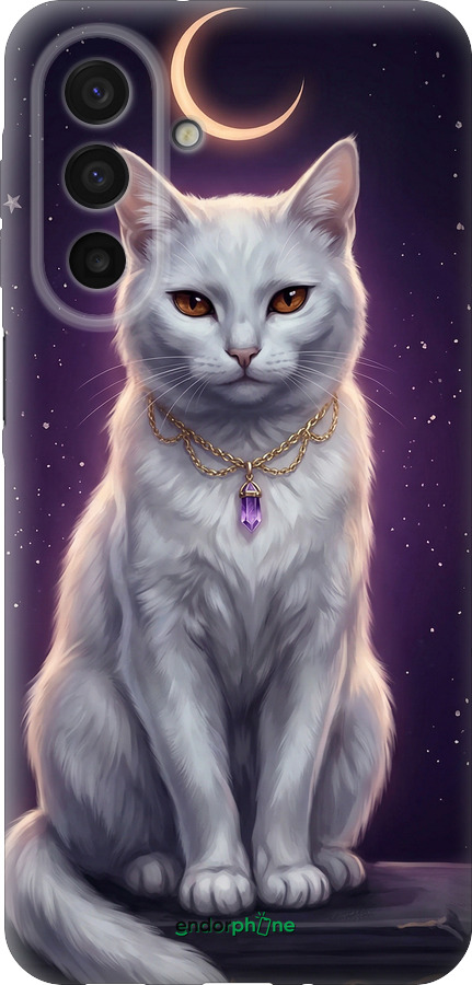 Силиконовый чехол Mystic White Cat Gothic Dark Purple Gold для Samsung Galaxy A17 - 6805u-4060 изображение 