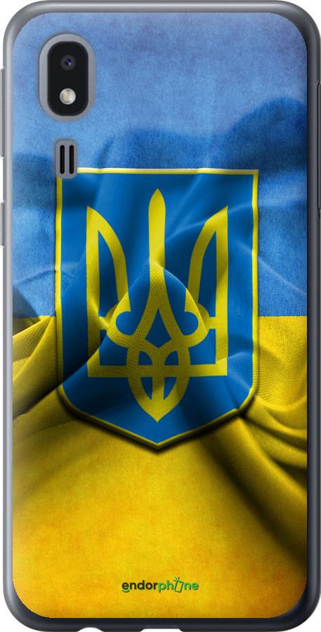 

Силіконовий чохол "Прапор та герб України" для Samsung Galaxy A2 Core A260F, Блакитний