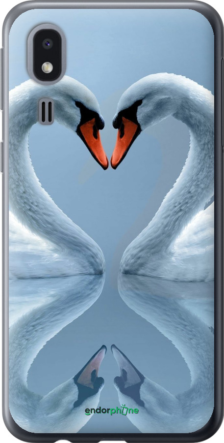Силиконовый чехол Лебеди для Samsung Galaxy A2 Core A260F - 6007u-1683 изображение 
