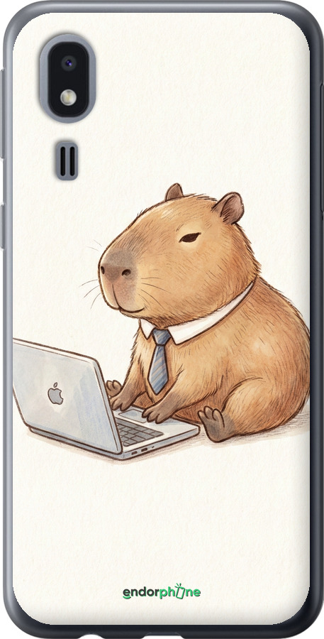Силиконовый чехол Funny Capybara CEO Working для Samsung Galaxy A2 Core A260F - 6777u-1683 изображение 