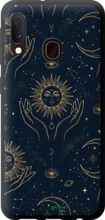 TPU чехол Celestial Harmony: Sun & Moon Gold Mystic Pattern для Samsung Galaxy A20e A202F - 6778b-1709 изображение 