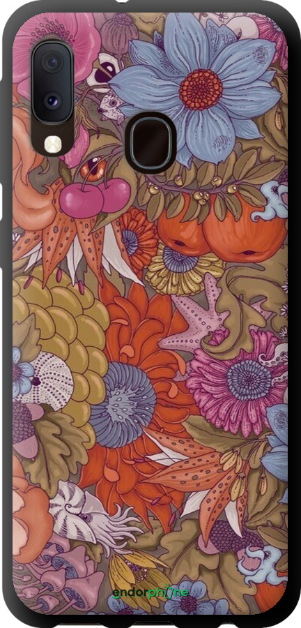 TPU чехол Абстрактные цветы для Samsung Galaxy A20e A202F - 6526b-1709 изображение 