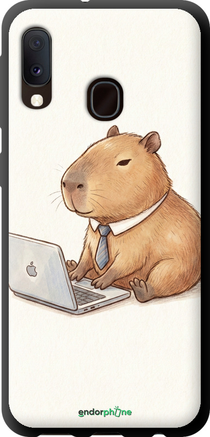 TPU чехол Funny Capybara CEO Working для Samsung Galaxy A20e A202F - 6777b-1709 изображение 
