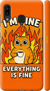 3D пластиковый матовый чехол Funny Cat для Samsung Galaxy A20e A202F - 6786m-1709 изображение 