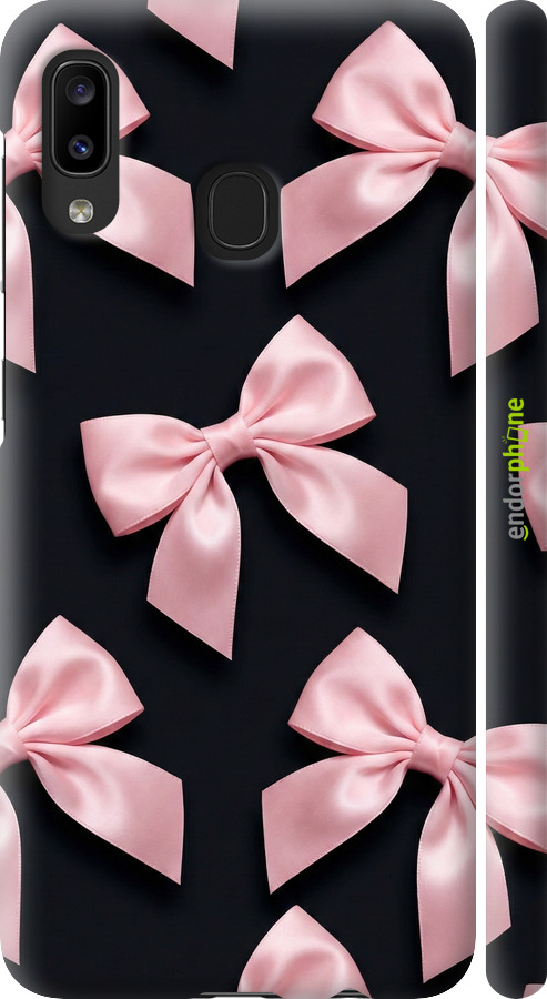 3D пластиковый матовый чехол Coquette Ribbons Dark Coquette для Samsung Galaxy A20e A202F - 6767m-1709 изображение 