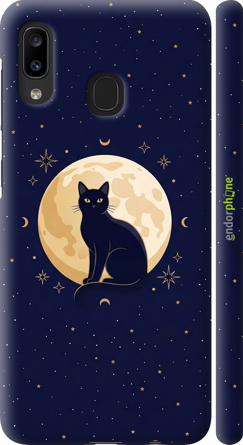 3D пластиковый матовый чехол Cute Cat Celestial/Witchy для Samsung Galaxy A20e A202F - 6787m-1709 изображение 