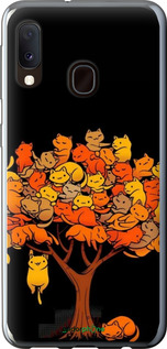 2D пластиковый чехол Дерево и котики для Samsung Galaxy A20e A202F - 6516t-1709 изображение 