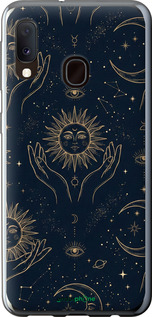 2D пластиковый чехол Celestial Harmony: Sun & Moon Gold Mystic Pattern для Samsung Galaxy A20e A202F - 6778t-1709 изображение 