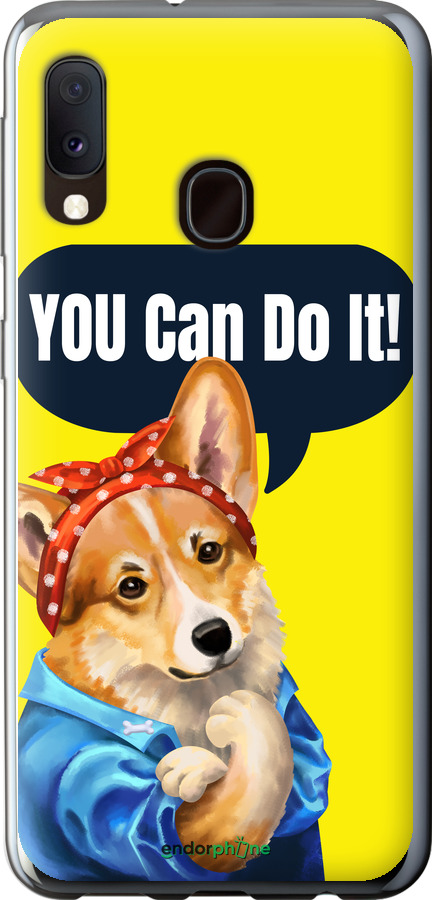 Силиконовый чехол чехол с корги You Can Do It для Samsung Galaxy A20e A202F - 6184u-1709 изображение 