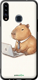 TPU чехол Funny Capybara CEO Working для Samsung Galaxy A20s A207F - 6777b-1775 изображение 