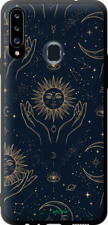 TPU чехол Celestial Harmony: Sun & Moon Gold Mystic Pattern для Samsung Galaxy A20s A207F - 6778b-1775 изображение 