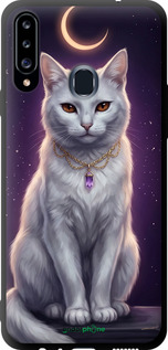 TPU чехол Mystic White Cat Gothic Dark Purple Gold для Samsung Galaxy A20s A207F - 6805b-1775 изображение 