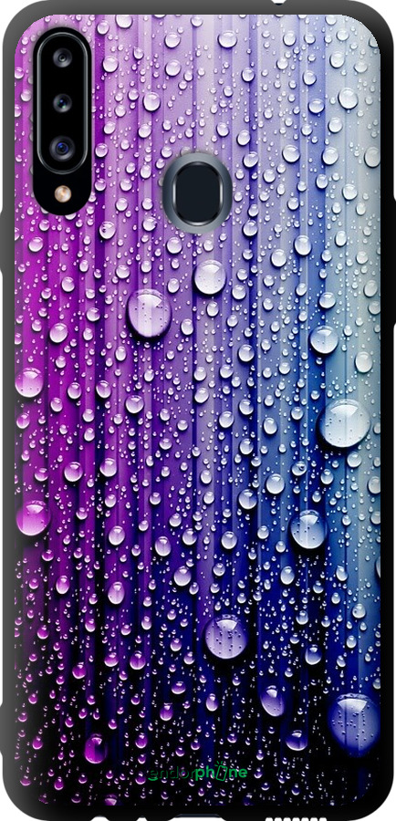 

TPU чорний чохол "Краплини води" для Samsung Galaxy A20s A207F, Синій