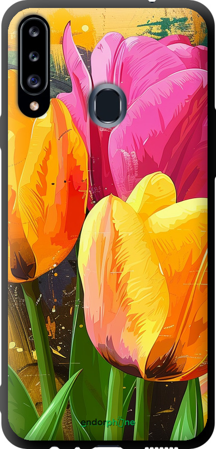 TPU чехол Намальовані тюльпани для Samsung Galaxy A20s A207F - 5990b-1775 изображение 